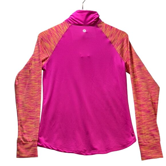 90 DEGREE Activewear Top Girls Pink Color-block Stretch LS  Pullover Size L/12 - Picture 4 of 7